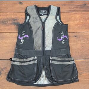 Syren Shooting Vest Womens Small Black Excellent Mesh Pockets Caesar Guerini